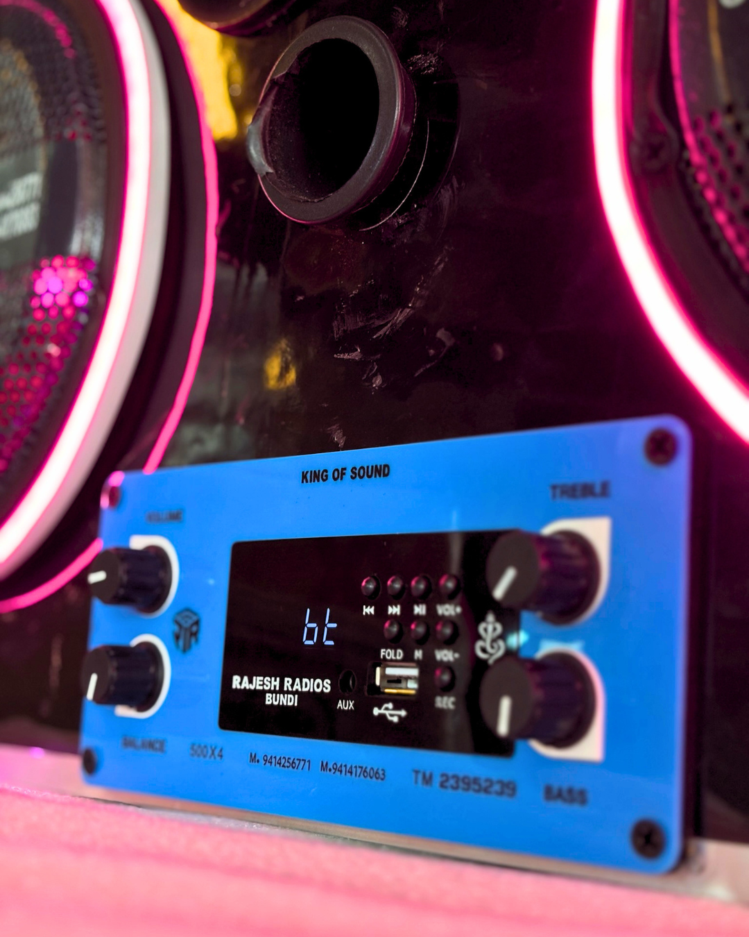 10” PUNJABI box with NEON light Rajesh radios speaker bundi