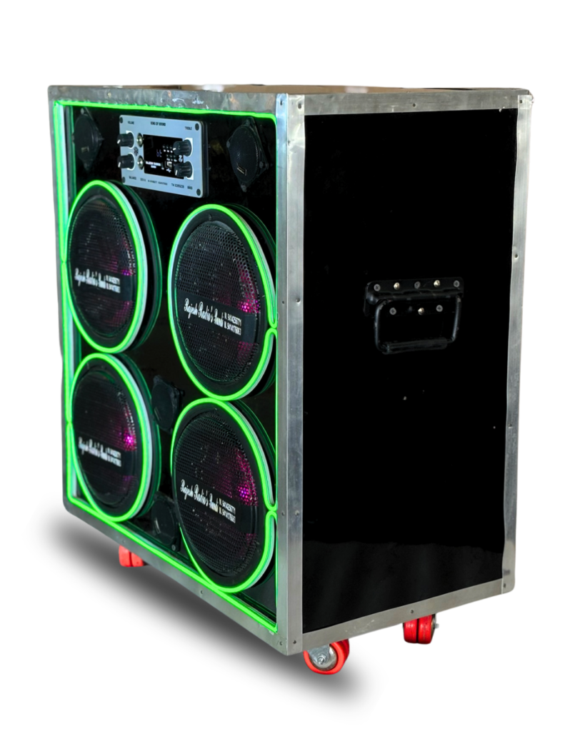 8”” PUNJABI TEPPER box with NEON light Rajesh radios speaker bundi