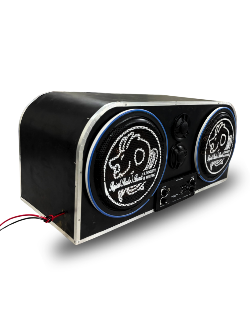 12” PUNJABI box with NEON light Rajesh radios speaker bundi